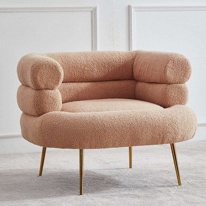 Light Luxury Scandinavian Single Sofa Designer Creative Lamb&#39;s Wool Art Leisure Chair