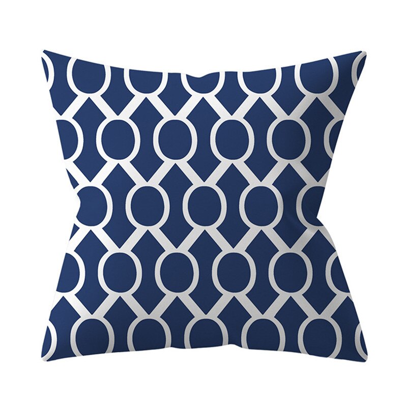 Navy Blue Mandala Geometric Cushion Cover