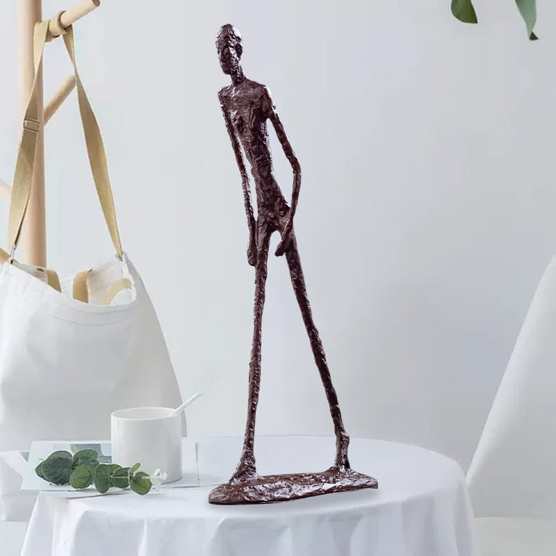 Real Bronze Walking Man Sculpture Inspiration Art