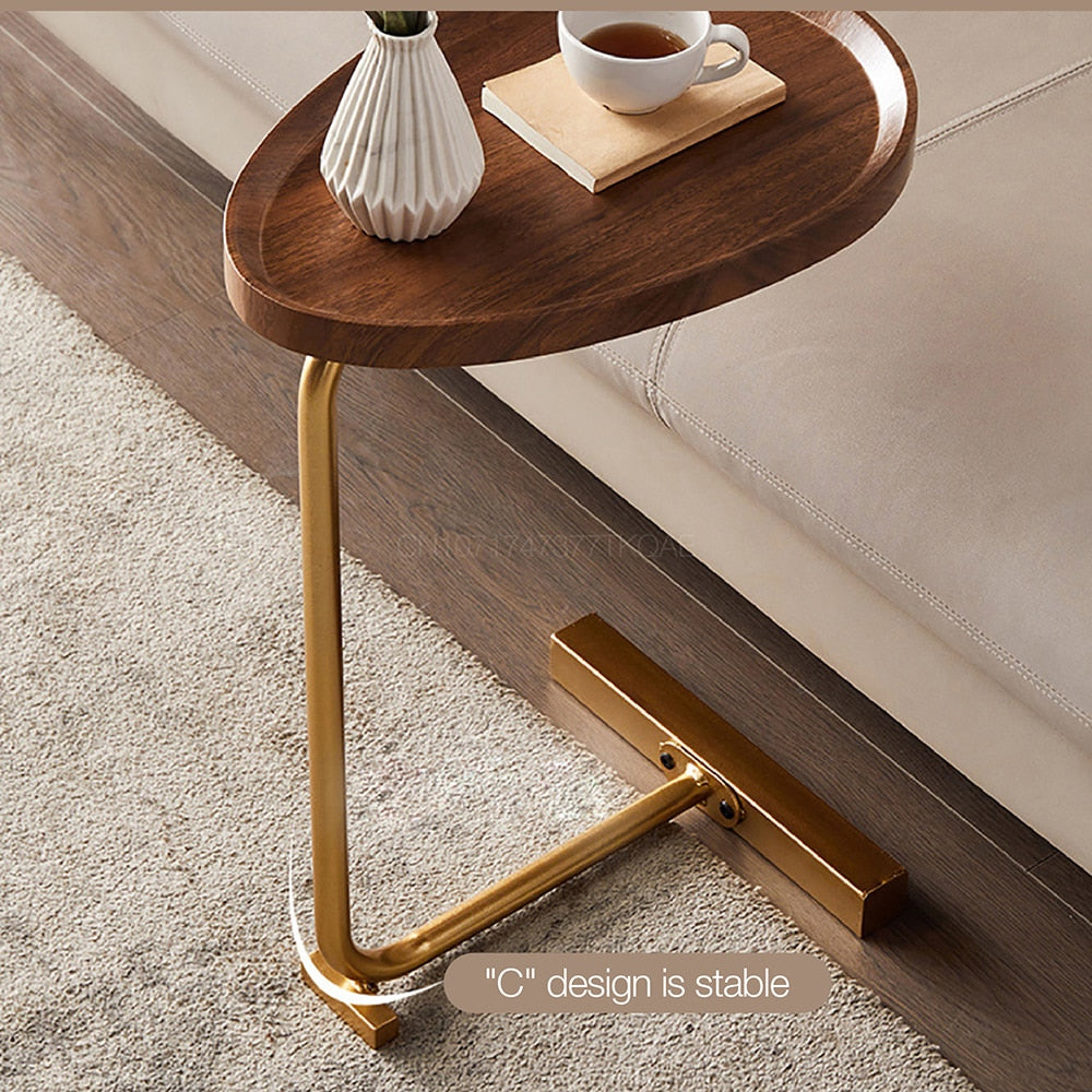 Oval shape coffee table, modern style, solid wood counter top