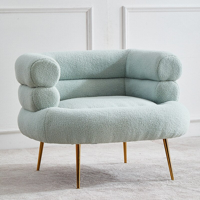 Light Luxury Scandinavian Single Sofa Designer Creative Lamb&#39;s Wool Art Leisure Chair