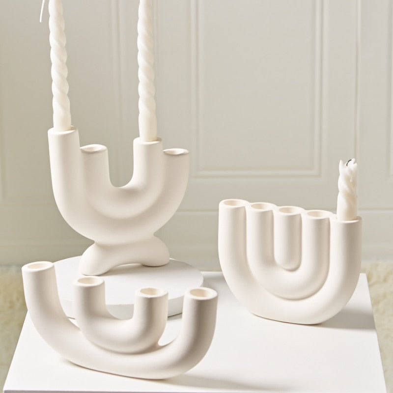 Candle Holder Ceramic Ornament Home Decoration Ceramic Candelabra