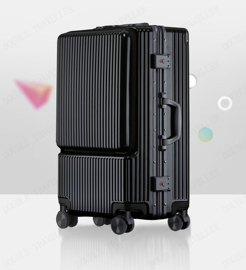 Aluminum frame Travel suitcases Universal wheel Trolley , carry on Luggage