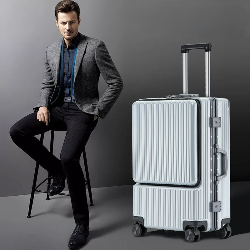 Aluminum frame Travel suitcases Universal wheel Trolley , carry on Luggage