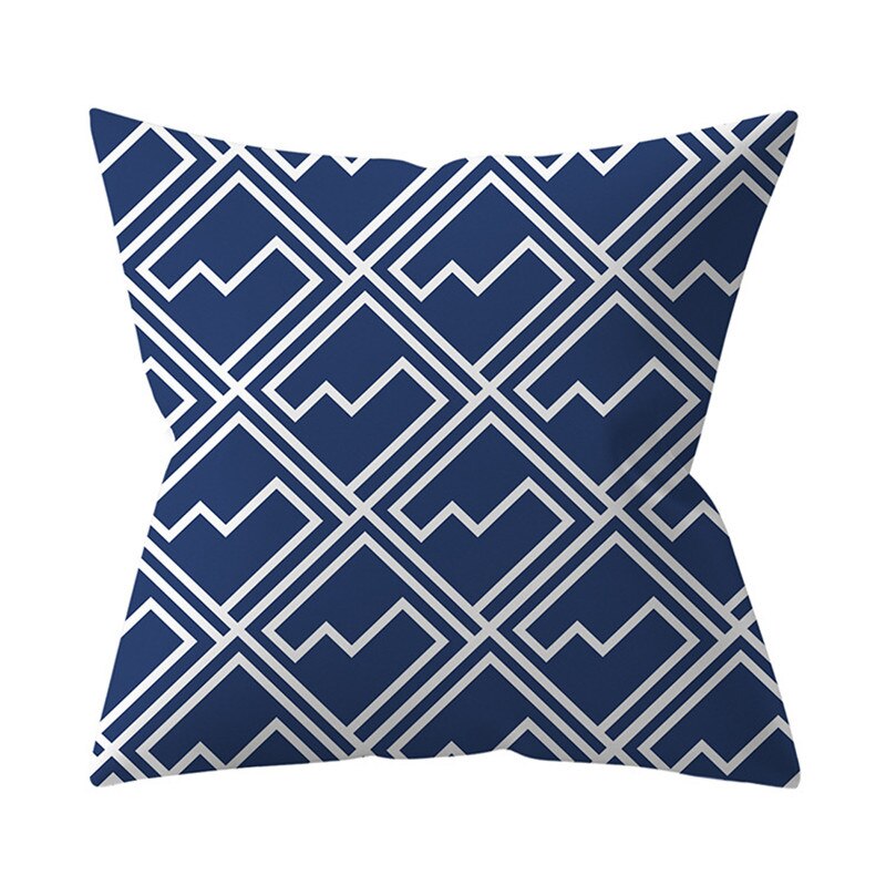 Navy Blue Mandala Geometric Cushion Cover