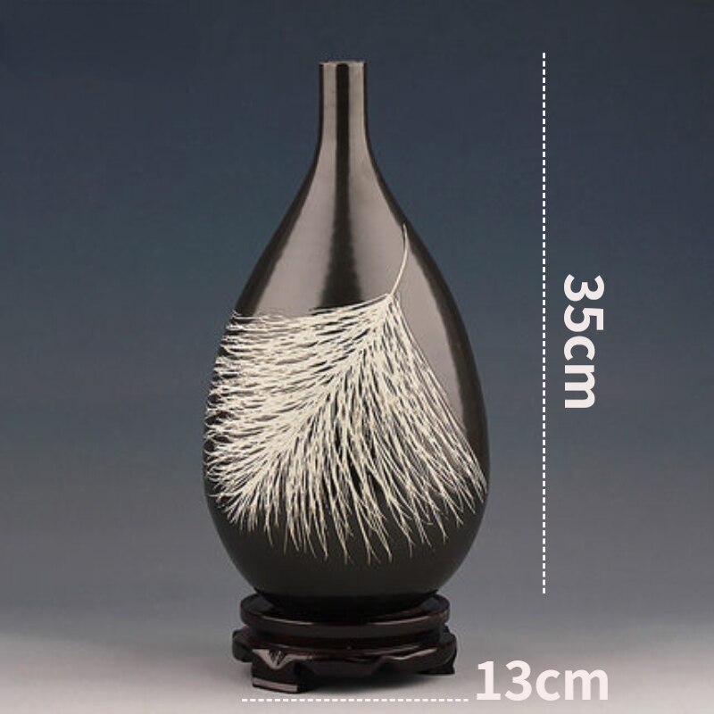 Home Decor Ceramic Vase Modern Angel Feather Water Drop Vase Living Room Decoration Decoration Flower Arrangement Vase