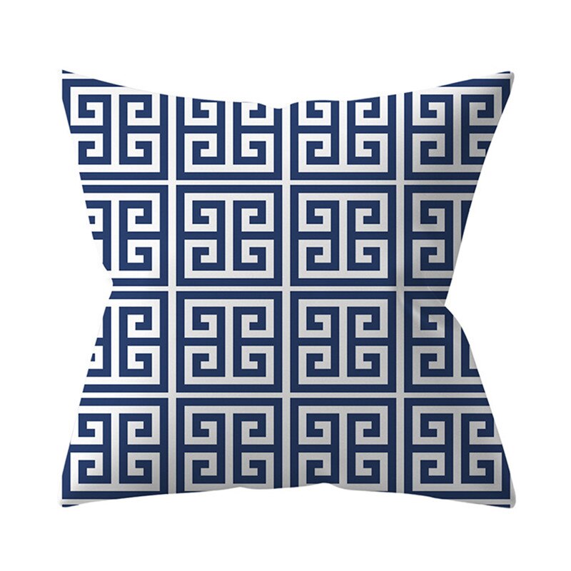 Navy Blue Mandala Geometric Cushion Cover