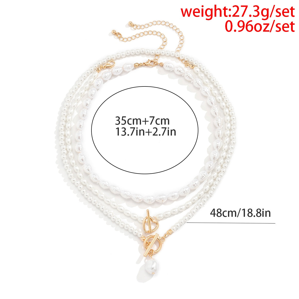 Baroque Pearl Heart OT Buckle Pendant Necklace for Women