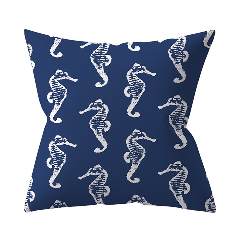 Navy Blue Mandala Geometric Cushion Cover