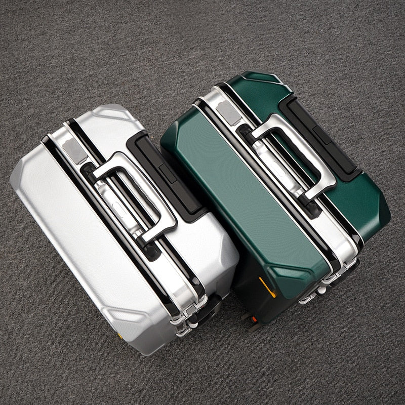 Popular Fashion Rolling Luggage 20&quot; 22&quot; 24&quot; 26&quot; Inch Brand Suitcase Men Aluminum Frame Travel Suitcase