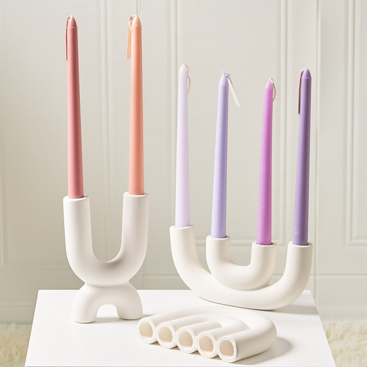 Candle Holder Ceramic Ornament Home Decoration Ceramic Candelabra