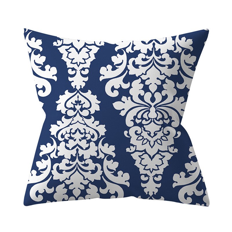 Navy Blue Mandala Geometric Cushion Cover