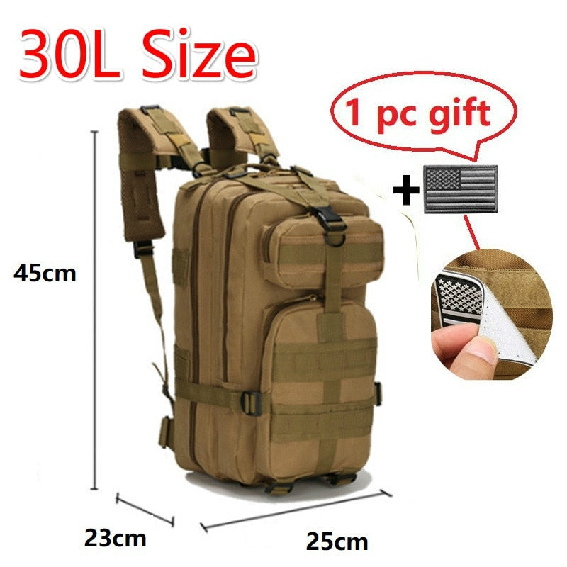 30L/50L 1000D Nylon Waterproof Backpack Outdoor Military Rucksacks Tactical Sports Camping Hiking Trekking Fishing Hunting Bag