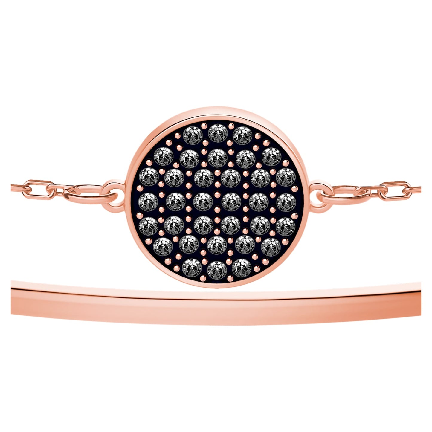 Swarovski Ginger Bangle, Gray, Rose-gold tone plated 5389046