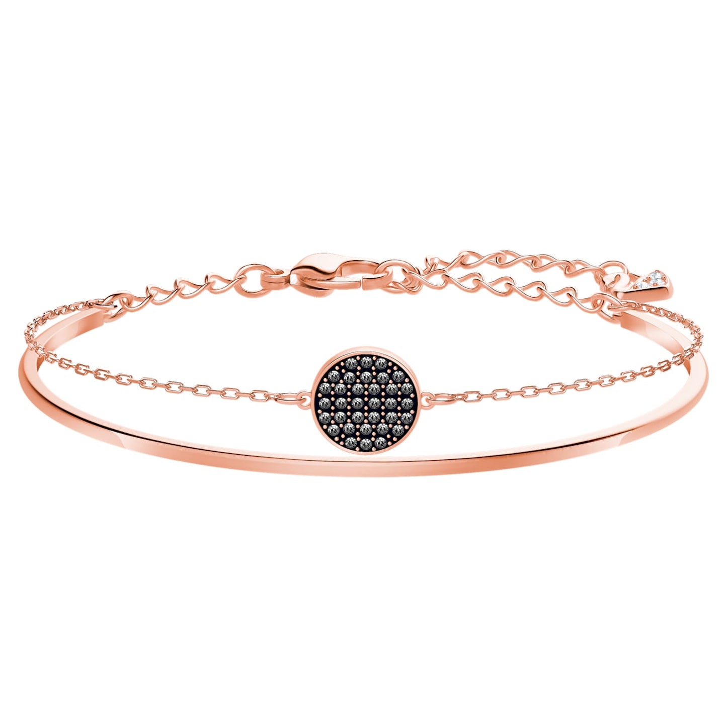 Swarovski Ginger Bangle, Gray, Rose-gold tone plated 5389046