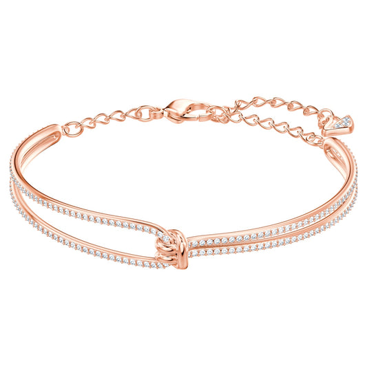 Swarovski Lifelong Bangle, White, Rose-gold tone plated 5390818