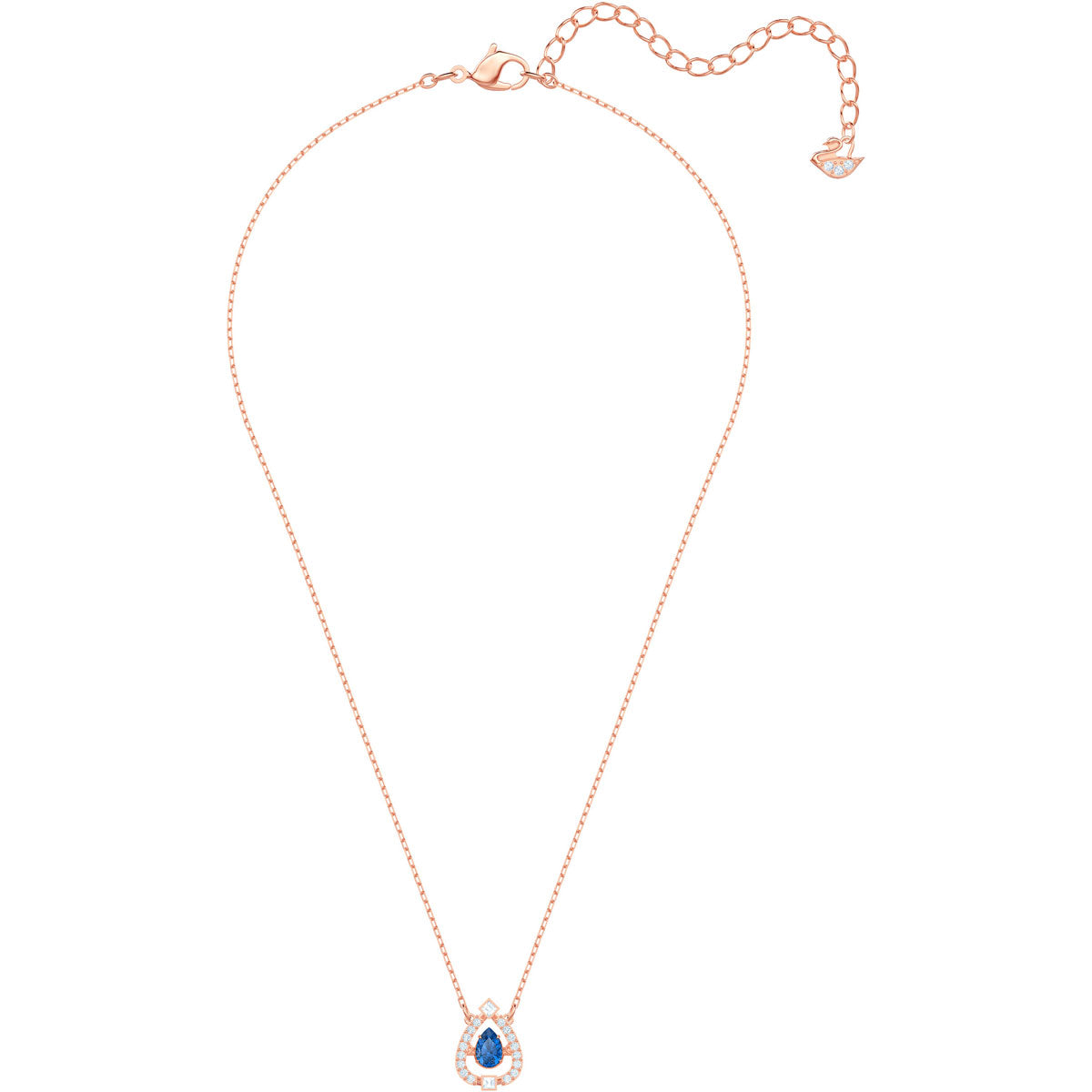 SWAROVSKI COLLIER SPARKLING DANCE PEAR, BLEU, PLAQUÉ OR ROSE