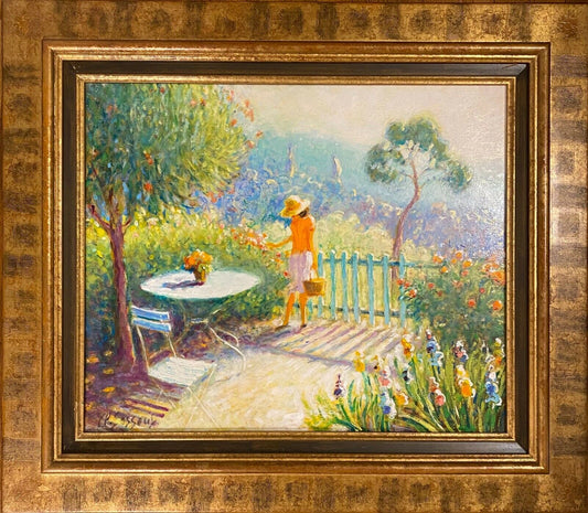 Claude Fossoux oil on canvas authentic painting and signed 76 cm X 88 cm