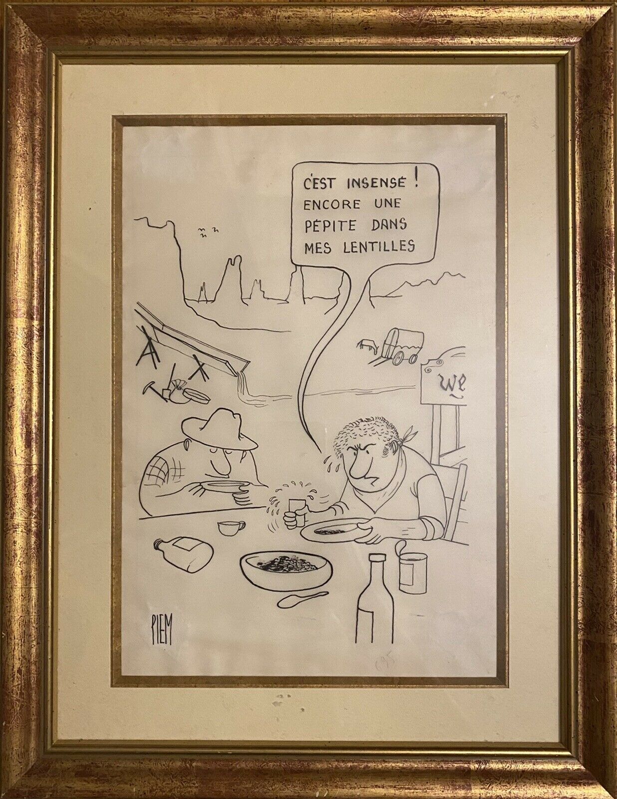 Piem , Humorous Cartoonist , Authentic , Signed, 33x42,5cm